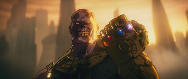 Thanos, der große Bösewicht der ersten 3 Phasen des MCU als animierte Zombie-Version