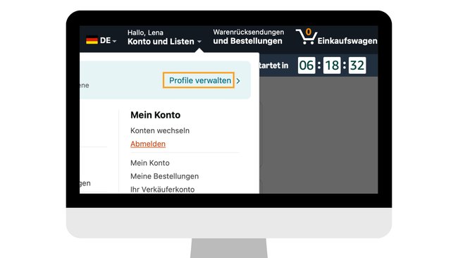Amazon Abmeldung auf der Webseite. Amazon Abmeldung auf der Webseite.