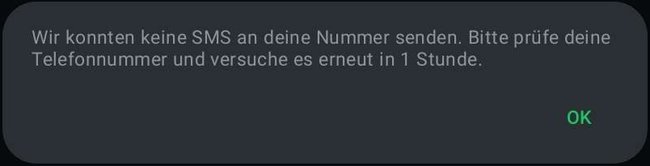 WhatsApp benachrichtigt euch, dass sie keine SMS auf eure Festnetznummer senden konnten. Das ist ganz normal