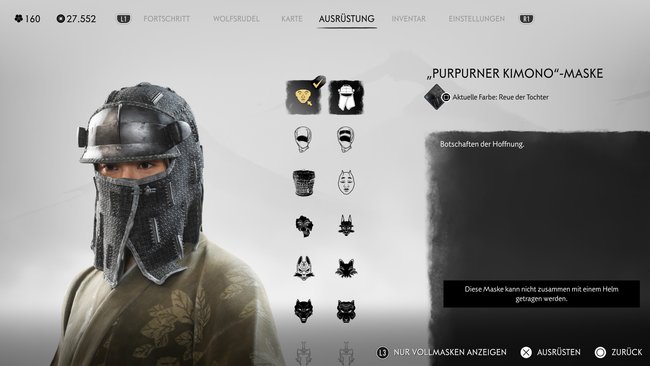 "Purpurner Kimono"-Maske