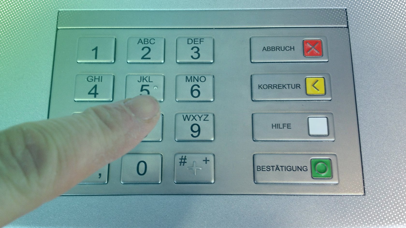 Bankautomat Tasten
