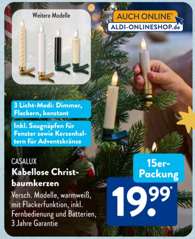 Kabellose Christbaumkerzen