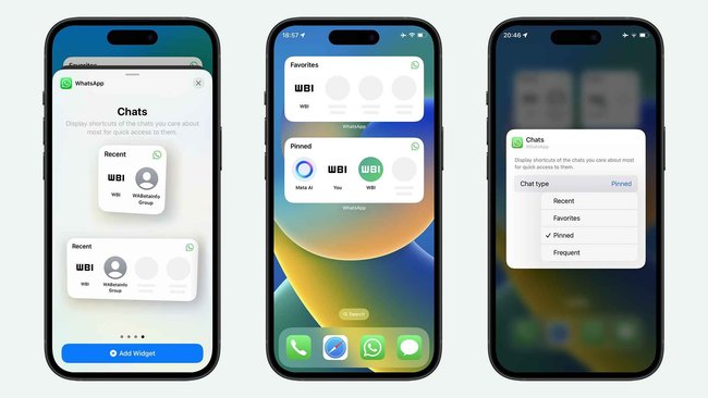 iOS-Widgets bei WhatsApp.