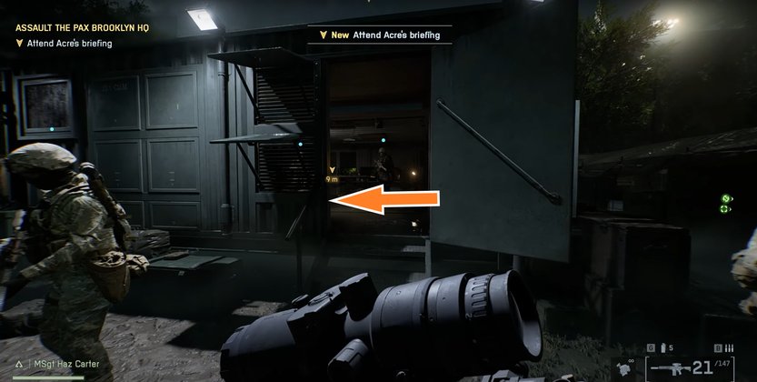 Das Bild zeigen einen Fundort einer Erkennungsmarke in Battlefield 6.