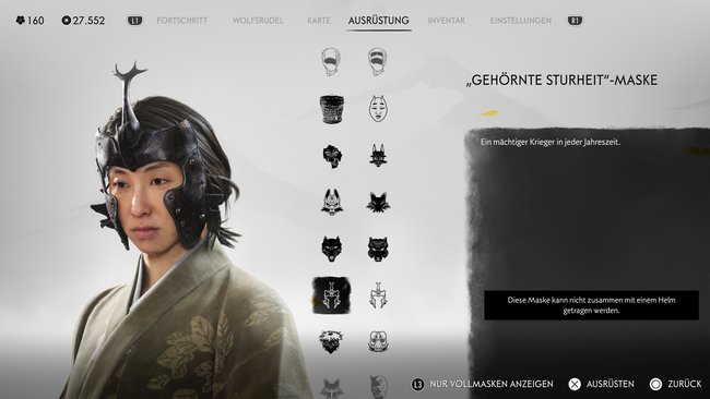 "Gehörnte Sturheit"-Maske