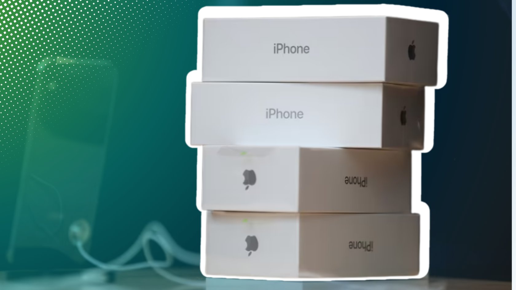 iPhone-OVP übereinander gestapelt