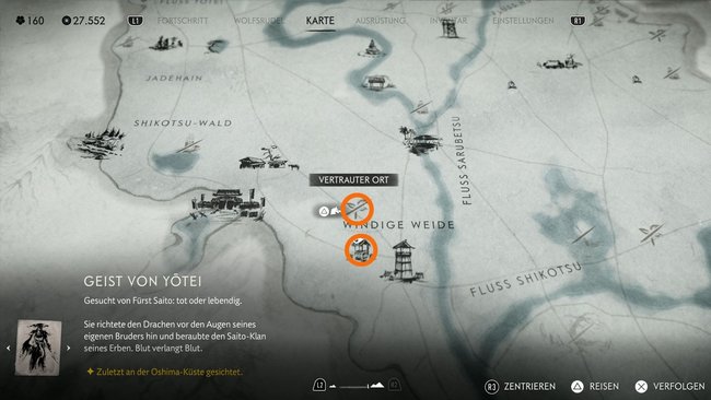 Schließt die Quest beim vertrauten Ort ab und lootet die Maske dann beim Brunnen südlich davon.