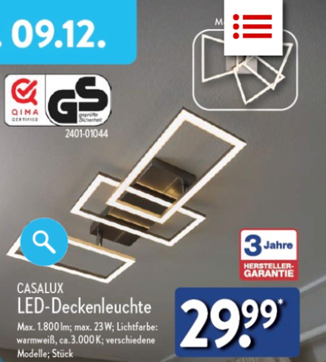 CASALUX LED-Deckenleuchte