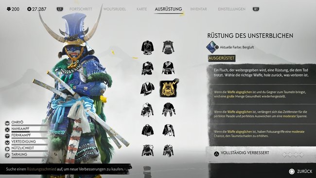 Waffenabgleichung ist vor allem beim Nutzen der Rüstung des Unsterblichen wichtig.