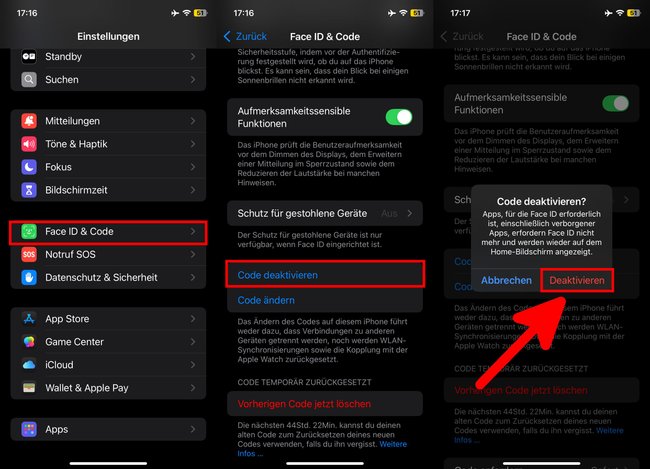 So deaktiviert ihr den Entsperr-Code auf dem iPhone.