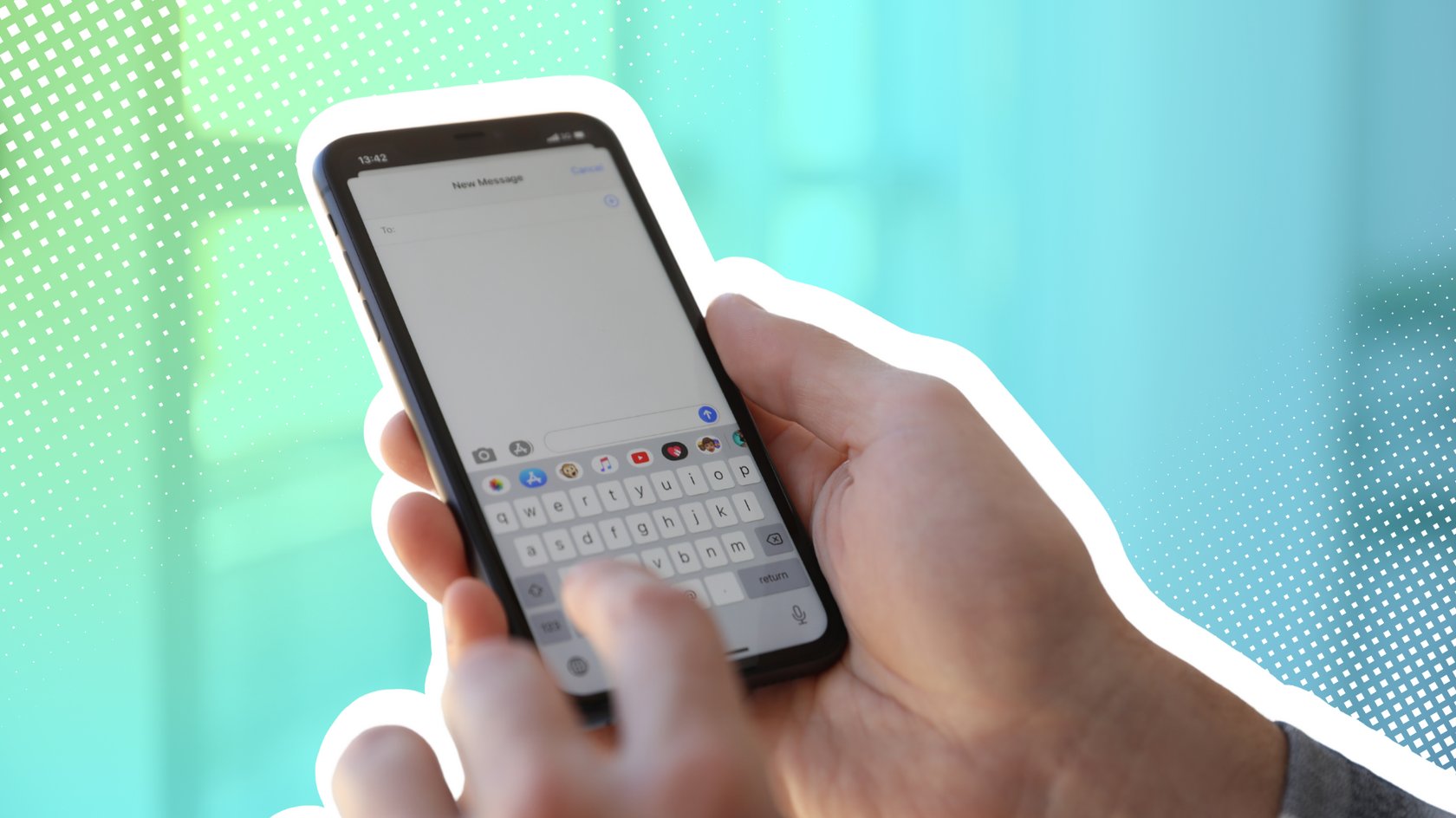 Die Tastatur eines iPhones.