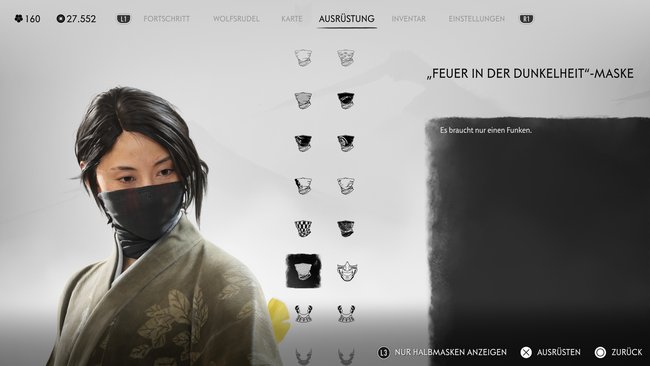 "Feuer in der Dunkelheit"-Maske