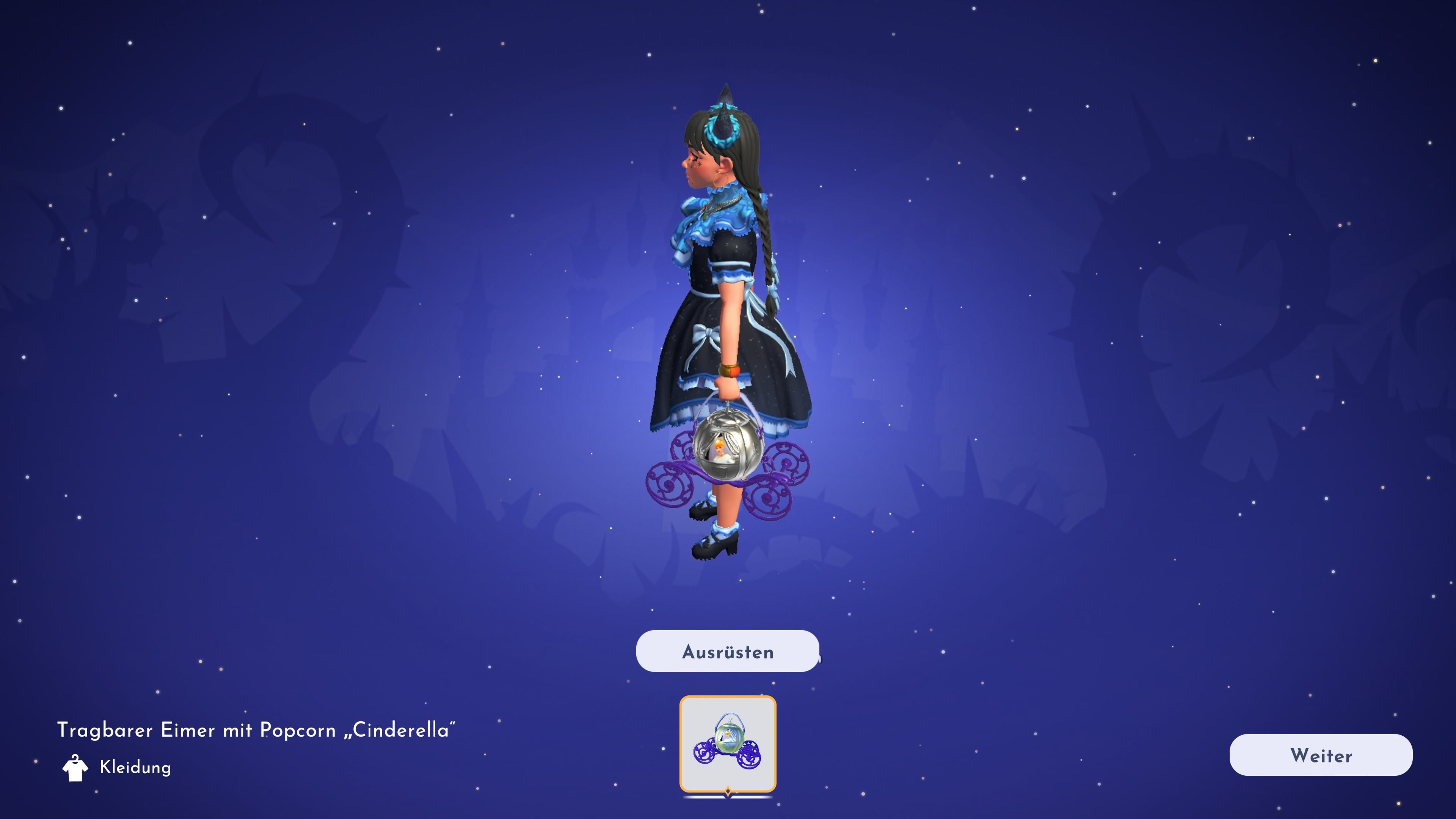 Tragbarer Eimer mit Popcorn Cinderella in Disney Dreamlight Valley