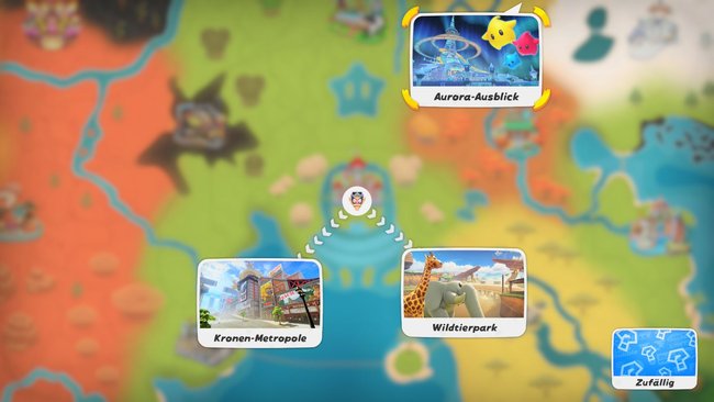Streckenauswahl bei Mario Kart World