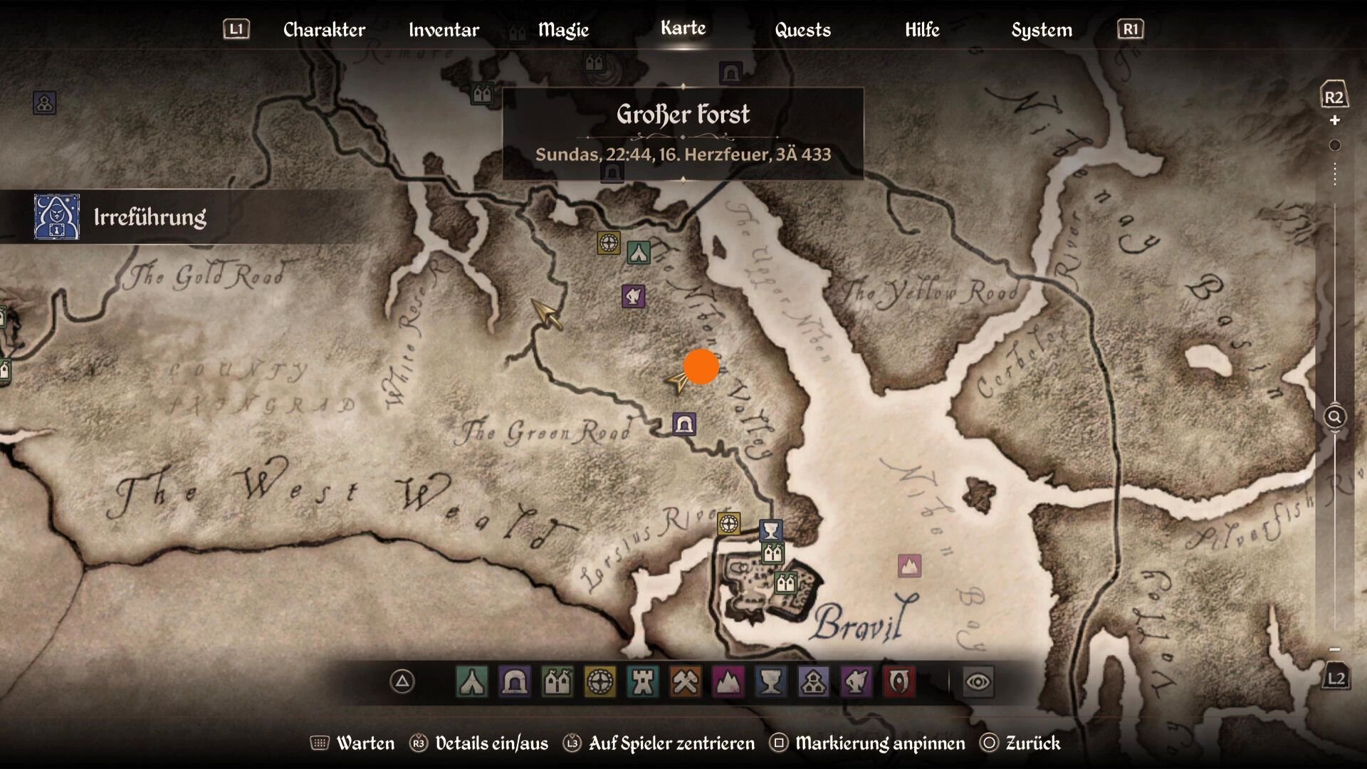 Fundort des Einhorns auf der Karte von Oblivion Remastered