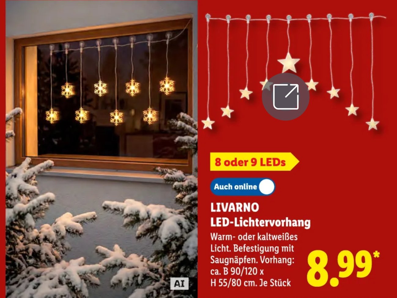 Lichtervorhang im Lidl-Prospekt.