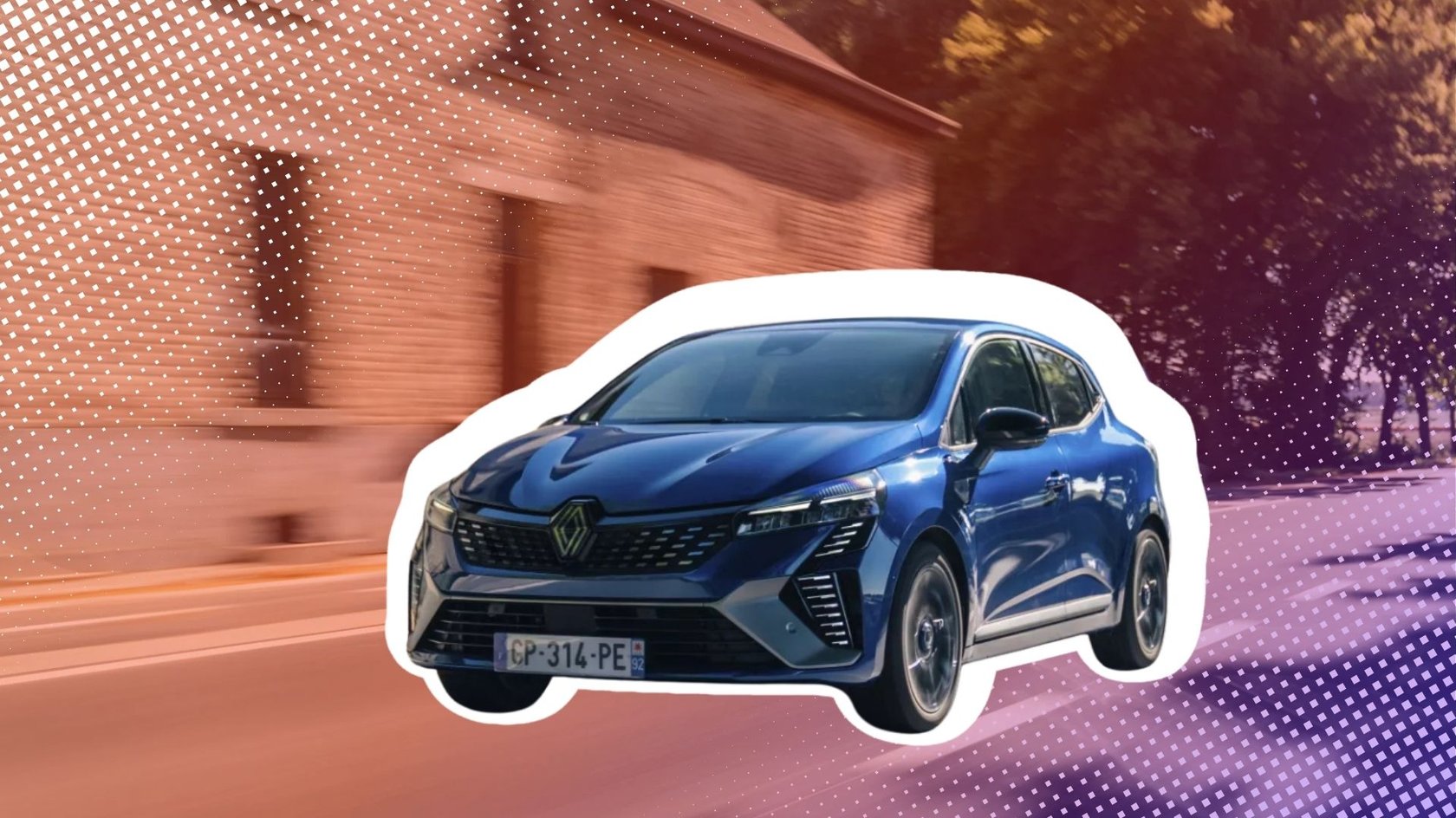 Ein Renault Clio auf der Straße. 