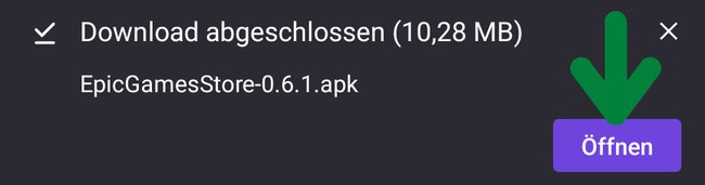Wartet einen Moment für den Download ab, danach sollte euch die Option "Öffnen" angezeigt werden. 