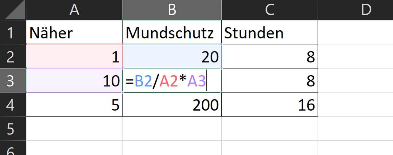 Wie nutzt man mit Excel einen Dreisatz? Giga erklärt