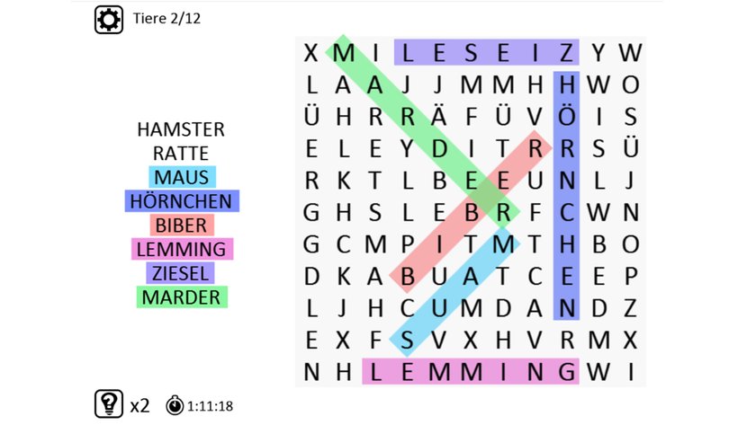 Screenshot für das Spiel Word Search Classic