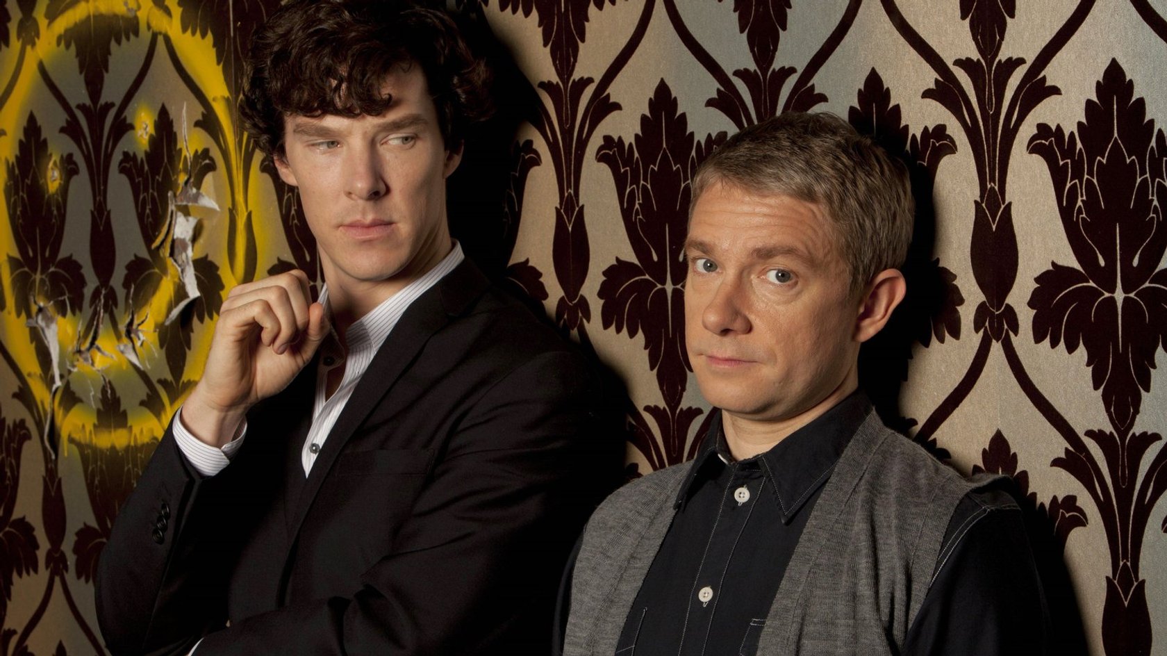 Benedict Cumberbatch und Martin Freeman in den zwei ihrer berühmtesten Rollen.