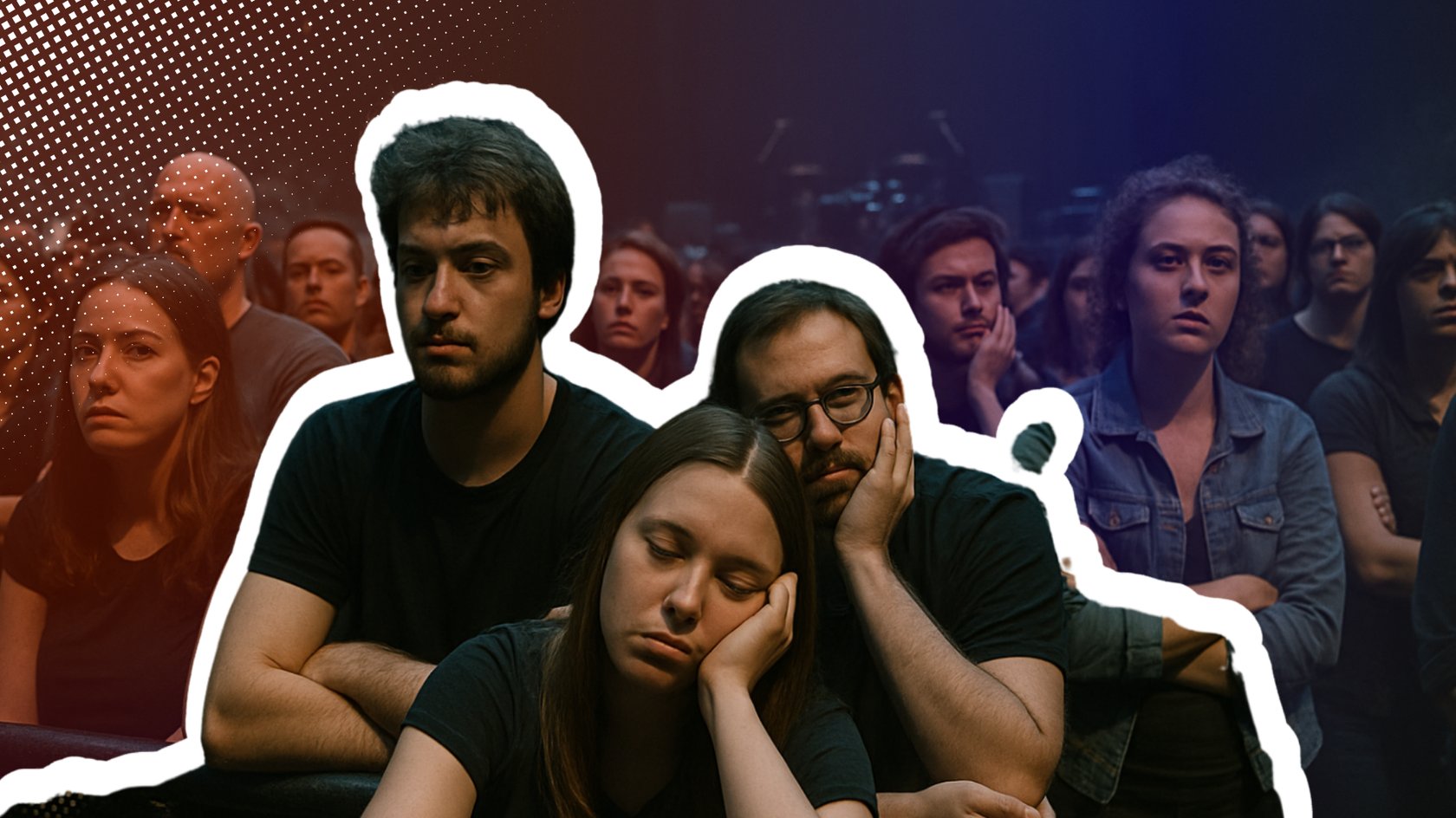 Konzert-Fans sind gelangweilt