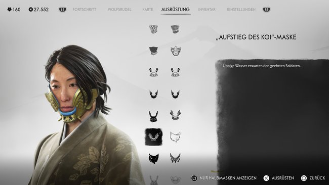 "Aufstieg des Koi"-Maske