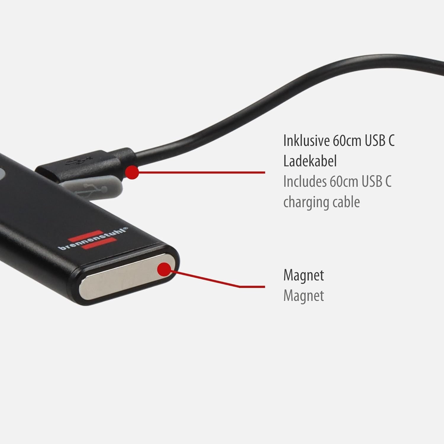 Aufgeladen wird die Brennenstuhl PL 200 per USB-C.