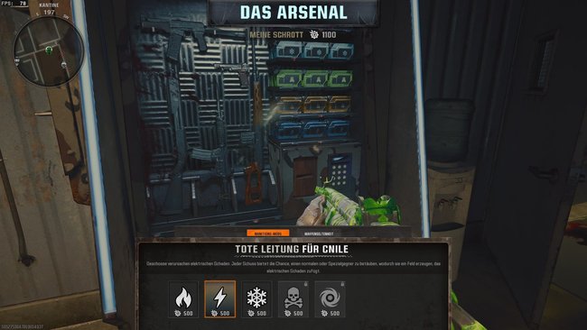 Munitionsauswahl an einer der Arsenal-Maschinen auf der Zombie-Karte „Terminus“ von CoD Black Ops 6.