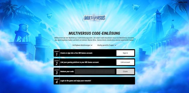 Website zum Code einlösen