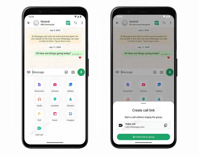 WhatsApp testet neue Call-Link-Funktion