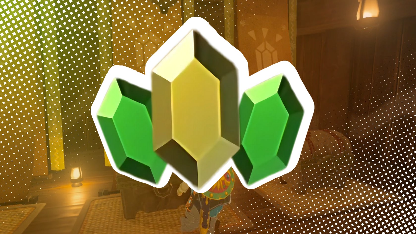 Drei Rubine aus Zelda: Breath of the Wild.