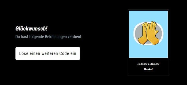 Seltener Aufkleber als Belohnung