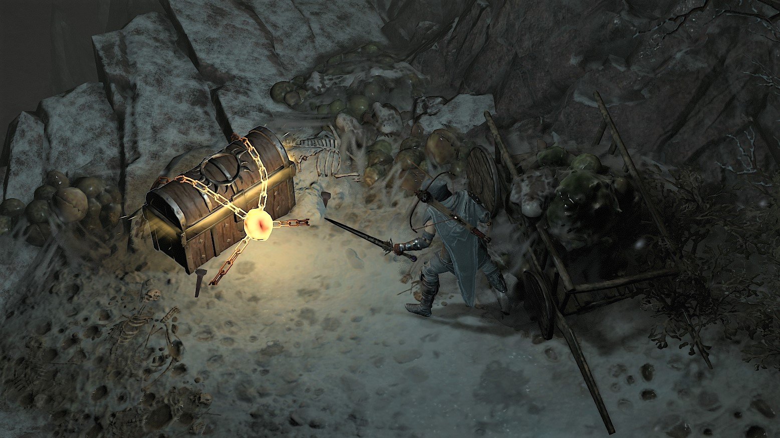 Seid ihr schon mal in Diablo 4 auf eine solche Truhe gestoßen und konntet sie nicht öffnen? Ärgerlich, aber lässt sich mit einem Vorrat an Flüsternden Schlüsseln vermeiden.