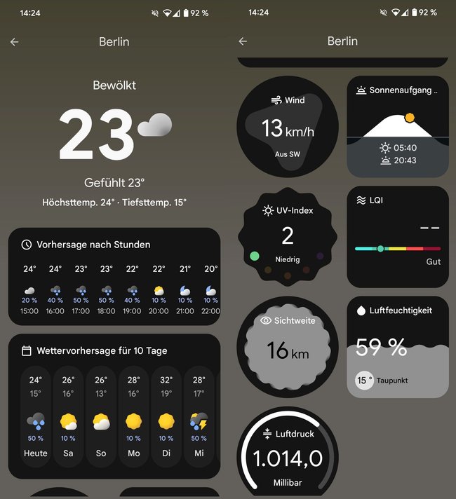 Google Pixel 9 Wetter-App Leak