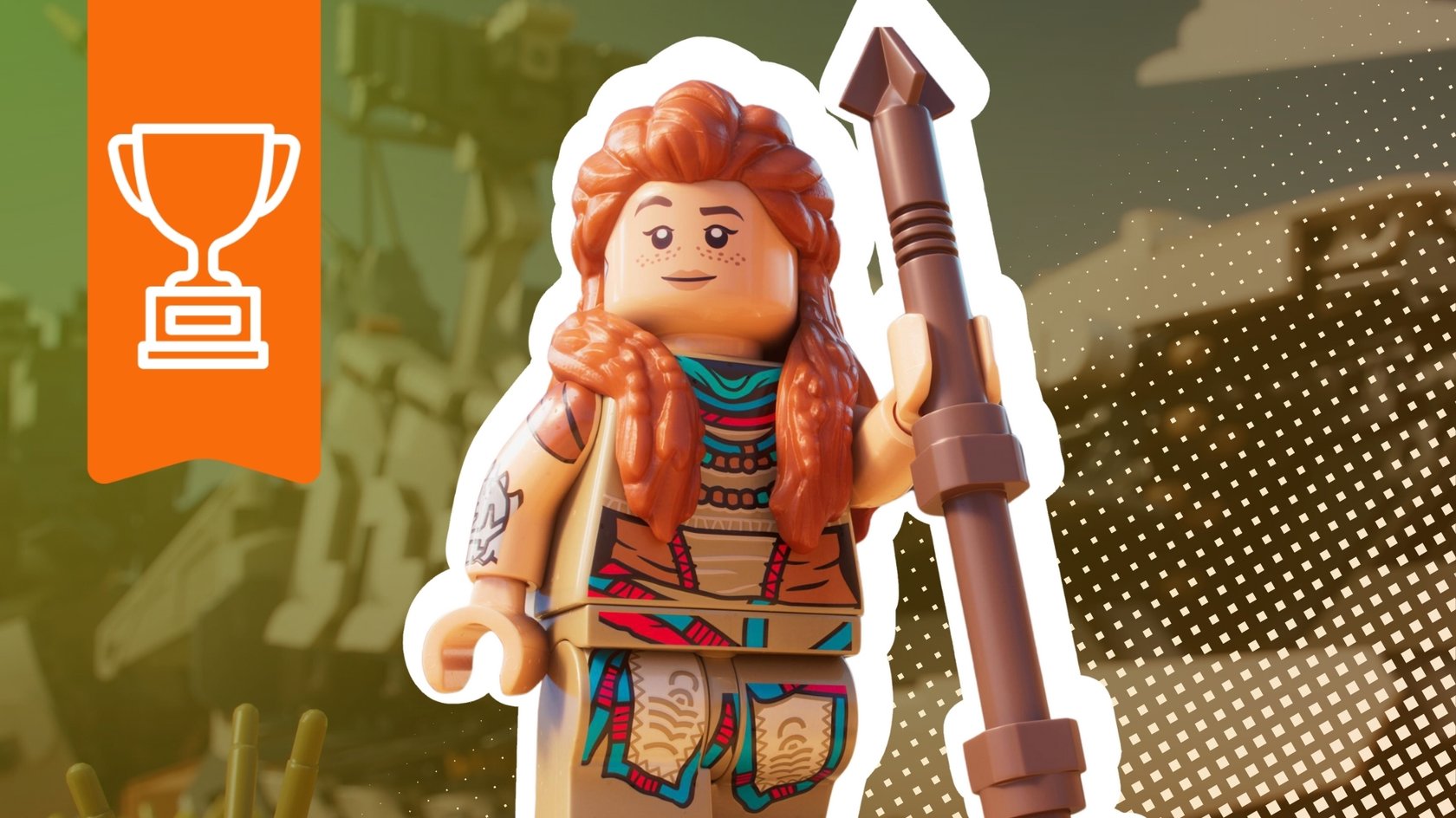 Das&#x20;Bild&#x20;zeigt&#x20;Aloy&#x20;aus&#x20;Lego&#x20;Horizon&#x20;Adventures.