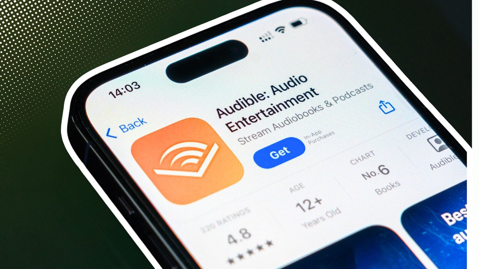 Audible App auf einem Smartphone