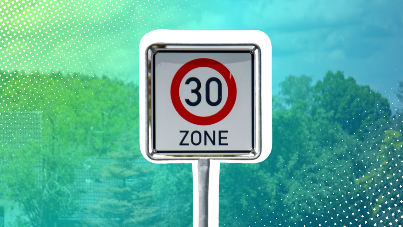 30-er Zone Verkehrsschild