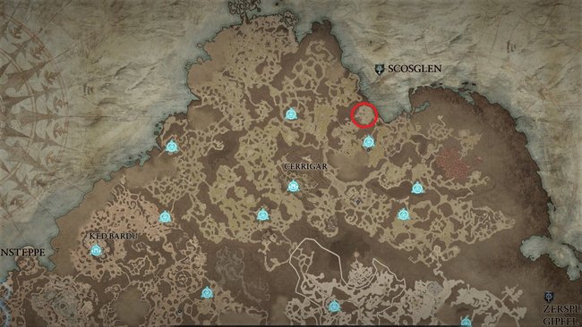 Nördlicher Teil der Karte