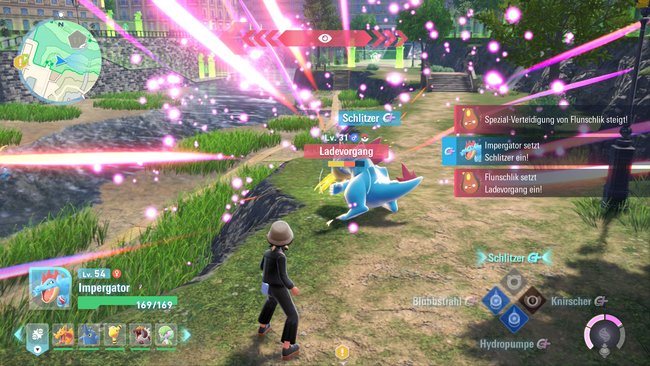 Boost-Attacken im Einsatz in Pokémon-Legenden Z-A. 