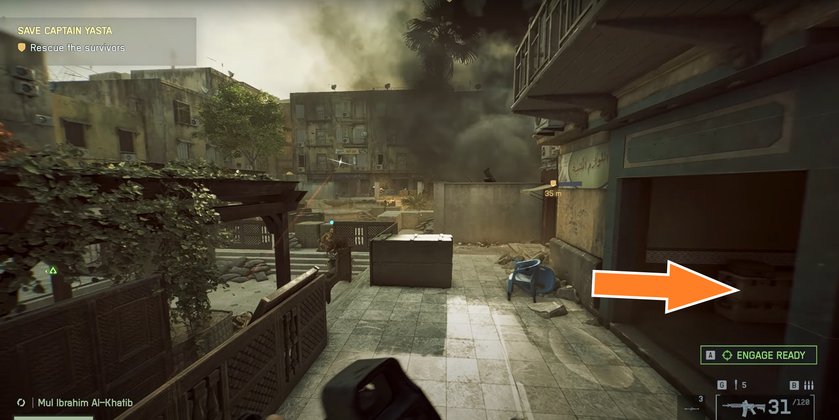 Das Bild zeigt den Fundort einer Marke in Battlefield 6.