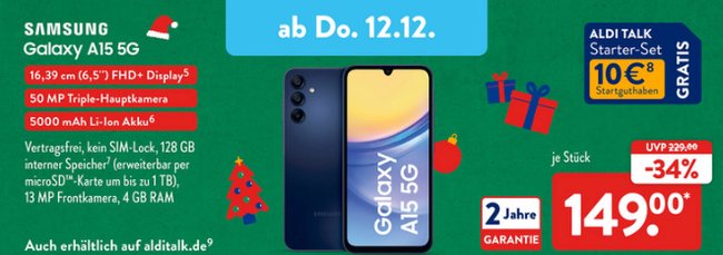 Samsung Galaxy A15 5G Aldi Prospekt