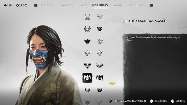 "Blaue Yamauba"-Maske