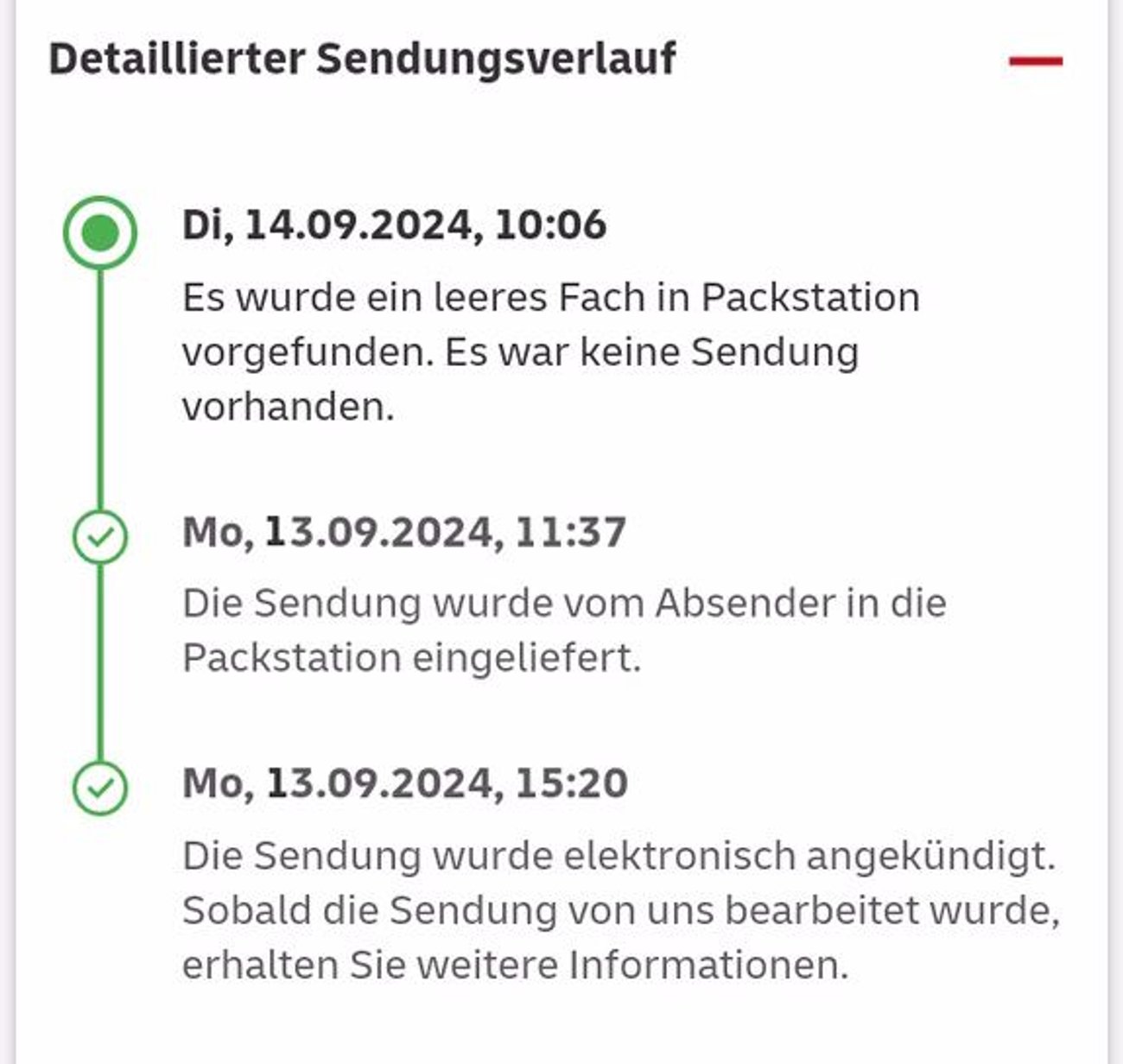 Packstation Leeres Fach Vorgefunden Keine Sendung Vorhanden