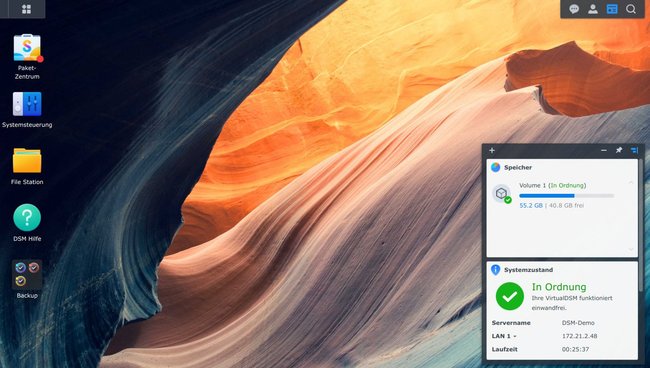 Ihr könnt die Synology-Oberfläche vorab per Link testen.