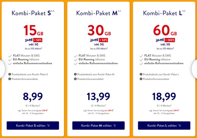 Die neuen Prepaid-Tarife von Aldi Talk.