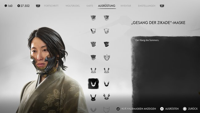 "Gesang der Zikade"-Maske