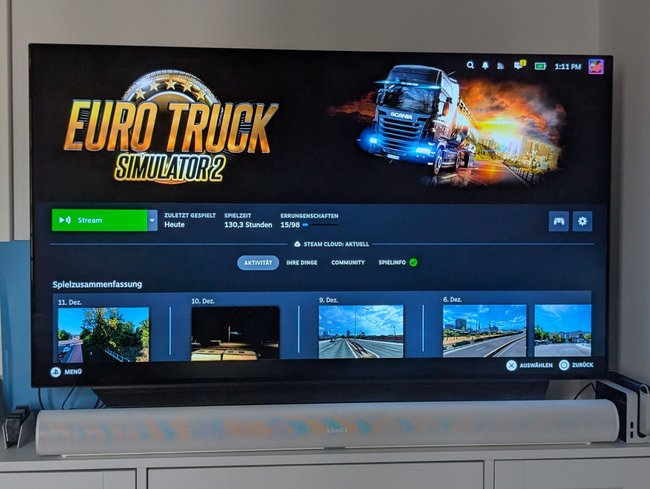 ETS 2 aufm Fernseher