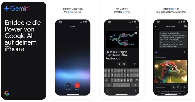 Googles Gemini-App in Apples App Store