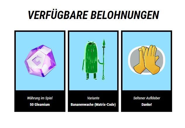 Verfügbare Belohnungen